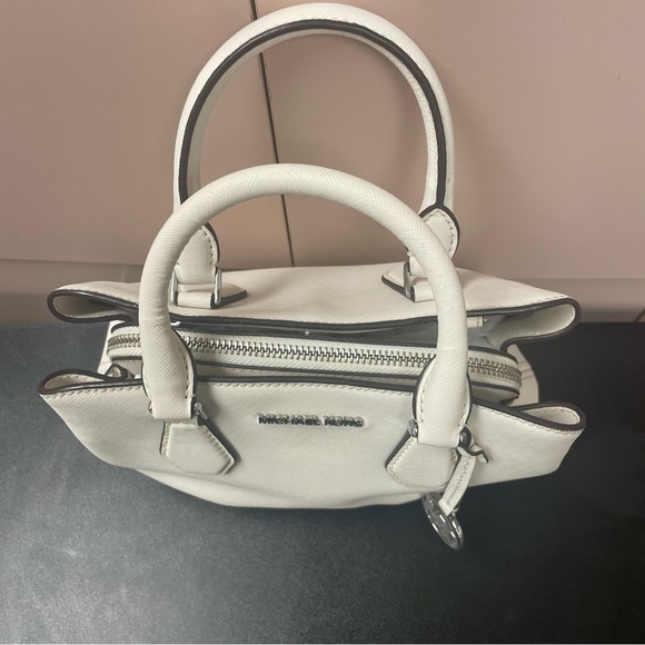 Michael Kors Camille small leather satchel optic white EUC - Picture 4 of 15